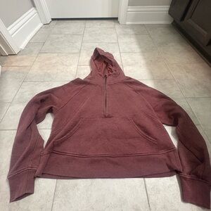 Burgundy Half-Zip athletic Hoodie